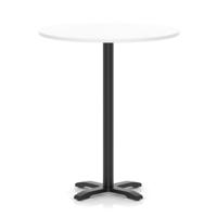 Italia 1000mm Poseur Round Table White Top 1170mm High Black Leg Cross Base