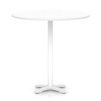Italia 1200mm Poseur Round Table White Top 1170mm High White Leg Cross Base