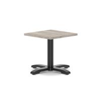 Italia 600mm Square Coffee Table Grey Oak Top 495mm High Black Leg Cross Base