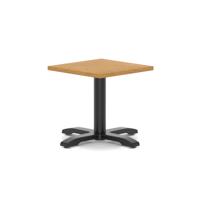 Italia 600mm Square Coffee Table Oak Top 495mm High Black Leg Cross Base