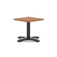 Italia 600mm Square Coffee Table Walnut Top 495mm High Black Leg Cross Base