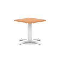 Italia 600mm Square Coffee Table Beech Top 495mm High White Leg Cross Base