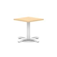 Italia 600mm Square Coffee Table Maple Top 495mm High White Leg Cross Base