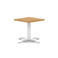 Italia 600mm Square Coffee Table Oak Top 495mm High White Leg Cross Base