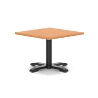 Italia 800mm Square Coffee Table Beech Top 495mm High Black Leg Cross Base