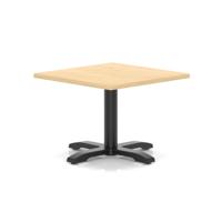 Italia 800mm Square Coffee Table Maple Top 495mm High Black Leg Cross Base