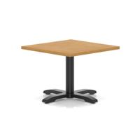 Italia 800mm Square Coffee Table Oak Top 495mm High Black Leg Cross Base