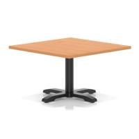 Italia 1000mm Square Coffee Table Beech Top 495mm High Black Leg Cross Base