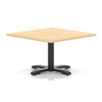 Italia 1000mm Square Coffee Table Maple Top 495mm High Black Leg Cross Base