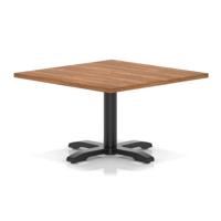 Italia 1000mm Square Coffee Table Walnut Top 495mm High Black Leg Cross Base