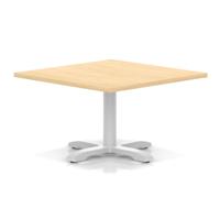 Italia 1000mm Square Coffee Table Maple Top 495mm High White Leg Cross Base