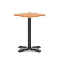 Italia 600mm Poseur Square Table Beech Top 750mm High Black Leg Cross Base