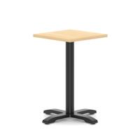 Italia 600mm Poseur Square Table Maple Top 750mm High Black Leg Cross Base