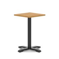 Italia 600mm Poseur Square Table Oak Top 750mm High Black Leg Cross Base