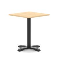Italia 800mm Poseur Square Table Maple Top 750mm High Black Leg Cross Base