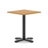 Italia 800mm Poseur Square Table Oak Top 750mm High Black Leg Cross Base