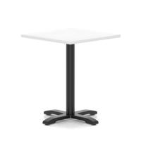 Italia 800mm Poseur Square Table White Top 750mm High Black Leg Cross Base