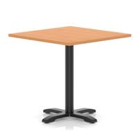 Italia 1000mm Poseur Square Table Beech Top 750mm High Black Leg Cross Base