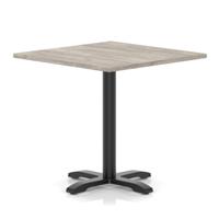 Italia 1000mm Poseur Square Table Grey Oak Top 750mm High Black Leg Cross Base