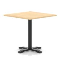 Italia 1000mm Poseur Square Table Maple Top 750mm High Black Leg Cross Base