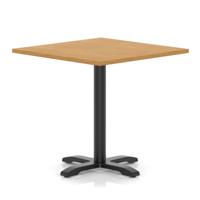 Italia 1000mm Poseur Square Table Oak Top 750mm High Black Leg Cross Base