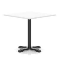 Italia 1000mm Poseur Square Table White Top 750mm High Black Leg Cross Base