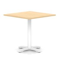 Italia 1000mm Poseur Square Table Maple Top 750mm High White Leg Cross Base
