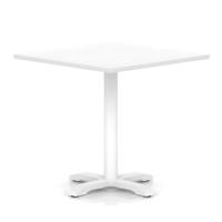 Italia 1000mm Poseur Square Table White Top 750mm High White Leg Cross Base