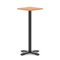Italia 600mm Poseur Square Table Beech Top 1170mm High Black Leg Cross Base