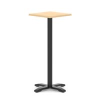 Italia 600mm Poseur Square Table Maple Top 1170mm High Black Leg Cross Base
