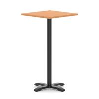 Italia 800mm Poseur Square Table Beech Top 1170mm High Black Leg Cross Base