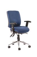 Chiro Medium Back Chair Blue With Adjustable And Folding Arms KC0004
