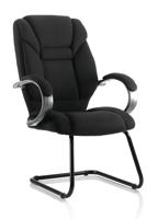 Galloway Cantilever Chair With Arms Black Fabric