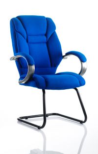 Galloway Cantilever Chair Blue Fabric With Arms