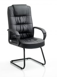 Moore Visitor Cantilever Black Leather With Arms