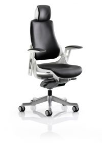 Zure Black Leather With Arms With Headrest KC0166