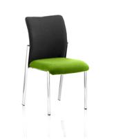 Academy Visitor Without Arms Black Fabric Back Bespoke Colour Seat Myrrh Green