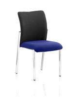 Academy Visitor Without Arms Black Fabric Back Bespoke Colour Seat Stevia Blue