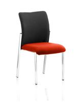 Academy Visitor Without Arms Black Fabric Back Bespoke Colour Seat Tabasco Orange
