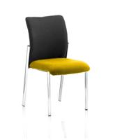 Academy Visitor Without Arms Black Fabric Back Bespoke Colour Seat Senna Yellow