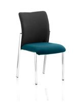 Academy Visitor Without Arms Black Fabric Back Bespoke Colour Seat Maringa Teal