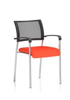Brunswick Chrome Frame With Arms Bespoke Colour Seat Tabasco Orange
