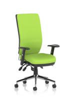 Chiro High Back With Height Adjustable Arms Bespoke Colour Back And Seat Myrrh Green