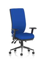 Chiro High Back With Height Adjustable Arms Bespoke Colour Back And Seat Stevia Blue