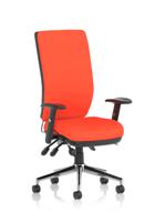 Chiro High Back With Height Adjustable Arms Bespoke Colour Back And Seat Tabasco Orange