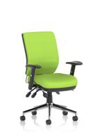 Chiro Medium Back With Height Adjustable Arms Bespoke Colour Back and Seat Myrrh Green