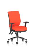 Chiro Medium Back With Height Adjustable Arms Bespoke Colour Back and Seat Tabasco Orange