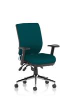 Chiro Medium Back With Height Adjustable Arms Bespoke Colour Back and Seat Maringa Teal