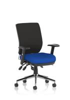 Chiro Medium Back With Height Adjustable Arms Bespoke Colour Seat Stevia Blue
