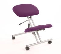 Kneeling Stool Silver Frame Bespoke Colour Tansy Purple
